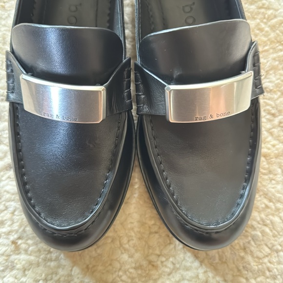rag & bone Black Loafers with Silver Accent - Picture 6 of 7